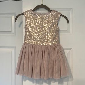 Pippa and Julie Champagne sequin dress 4T